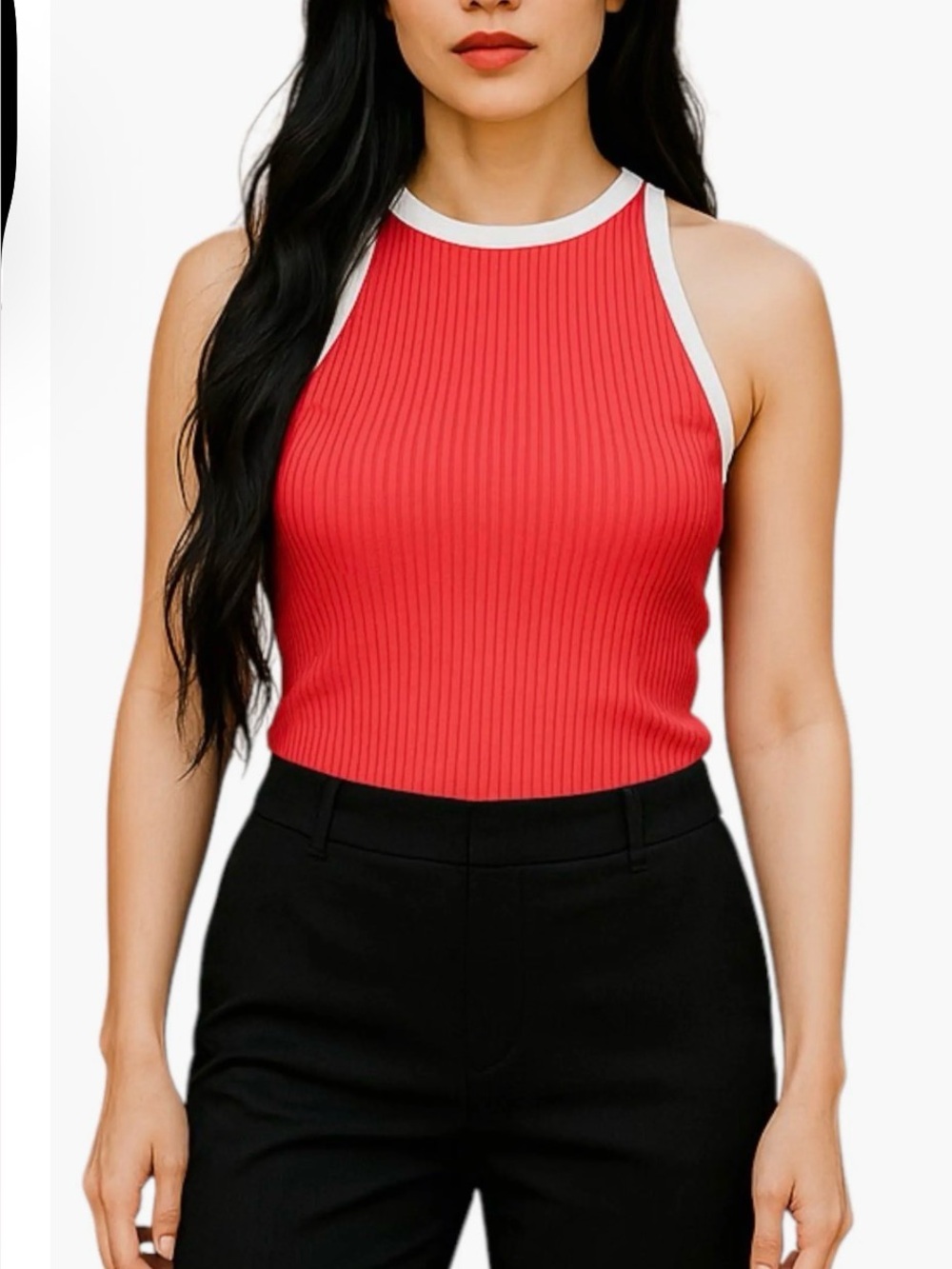 Bishop + Young Candace lipstick Ribbed Sweater Tank Top New With Tag